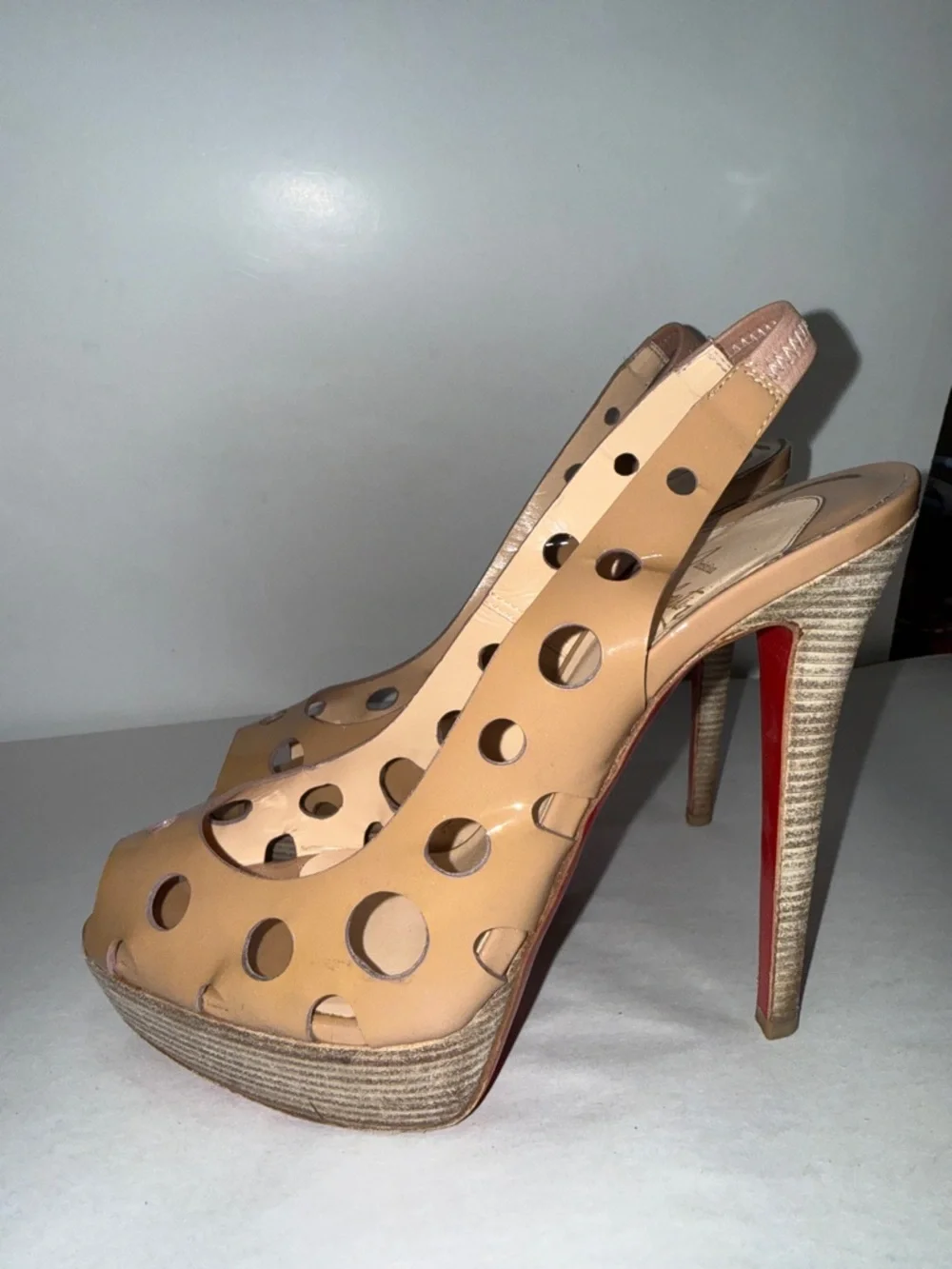 Christian Louboutin Ginza platform slingback sandal heel size 39